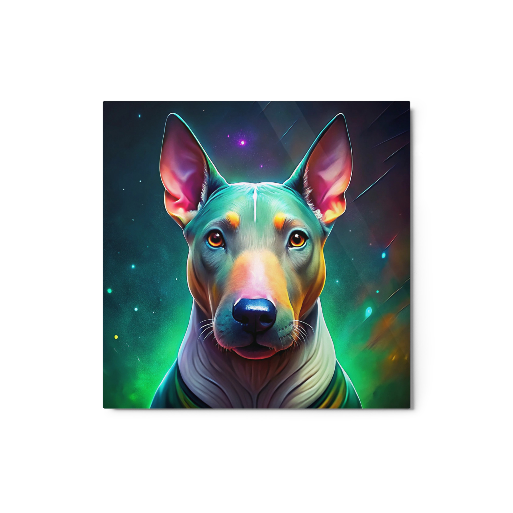 Metal Sketch - Bull Terrier (Colorful Glow) 12" x 12"
