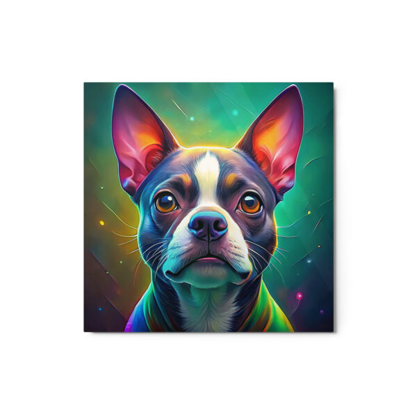 Metal Sketch - Boston Terrier (Colorful Glow) 12" x 12"