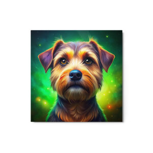 Metal Sketch - Border Terrier (Colorful Glow) 12" x 12"