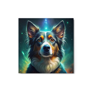 Metal Sketch - Border Collie (Colorful Glow) 12" x 12"