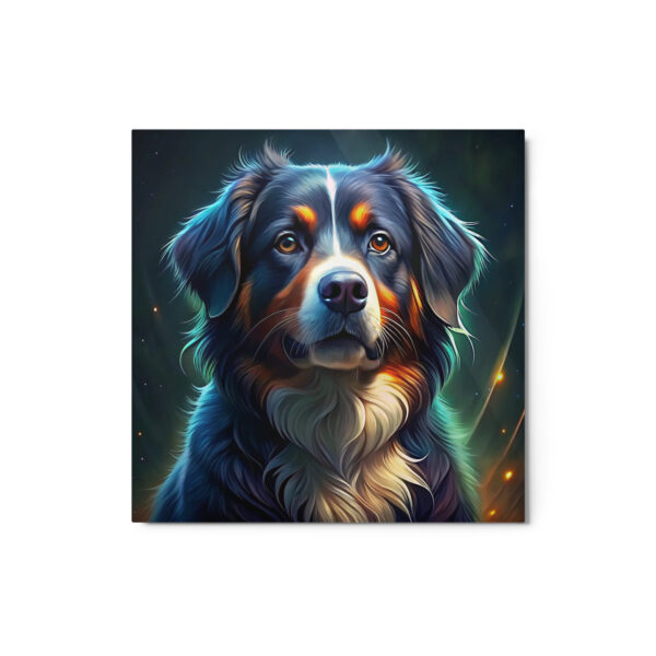 Metal Sketch - Bernese Mountain Dog (Colorful Glow) 12" x 12"