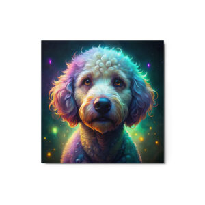 Metal Sketch - Bedlington Terrier (Colorful Glow) 12" x 12"