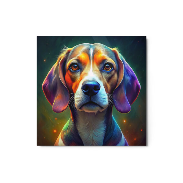 Metal Sketch - Beagle (Colorful Glow) 12" x 12"