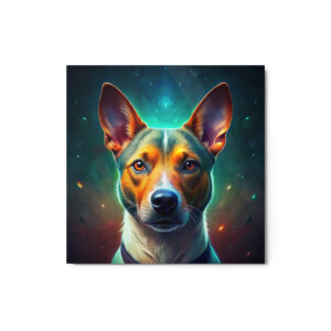 Metal Sketch - Basenji (Colorful Glow) 12" x 12"