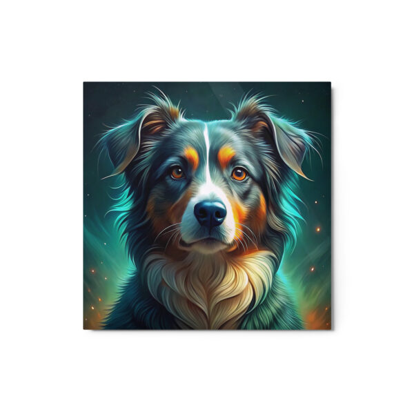 Metal Sketch - Australian Shepherd (Colorful Glow) 12" x 12"