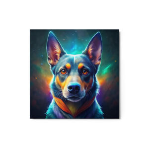 Metal Sketch - Australian Kelpie (Colorful Glow) 12" x 12"