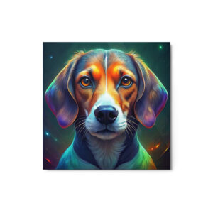Metal Sketch - American Foxhound (Colorful Glow) 12" x 12"