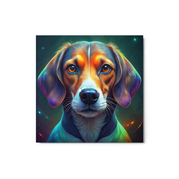 Metal Sketch - American Foxhound (Colorful Glow) 12" x 12"