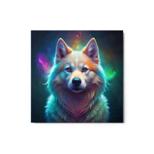 Metal Sketch - American Eskimo Dog (Colorful Glow) 12" x 12"