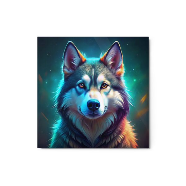 Metal Sketch - Alaskan Malamute (Colorful Glow) 12" x 12"