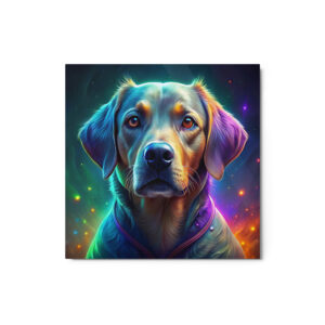 Metal Sketch - Labrador Retriever (Colorful Glow) 12" x 12"