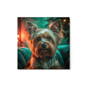 Metal Sketch - Yorkshire Terrier (Realistic Glow) 12" x 12"