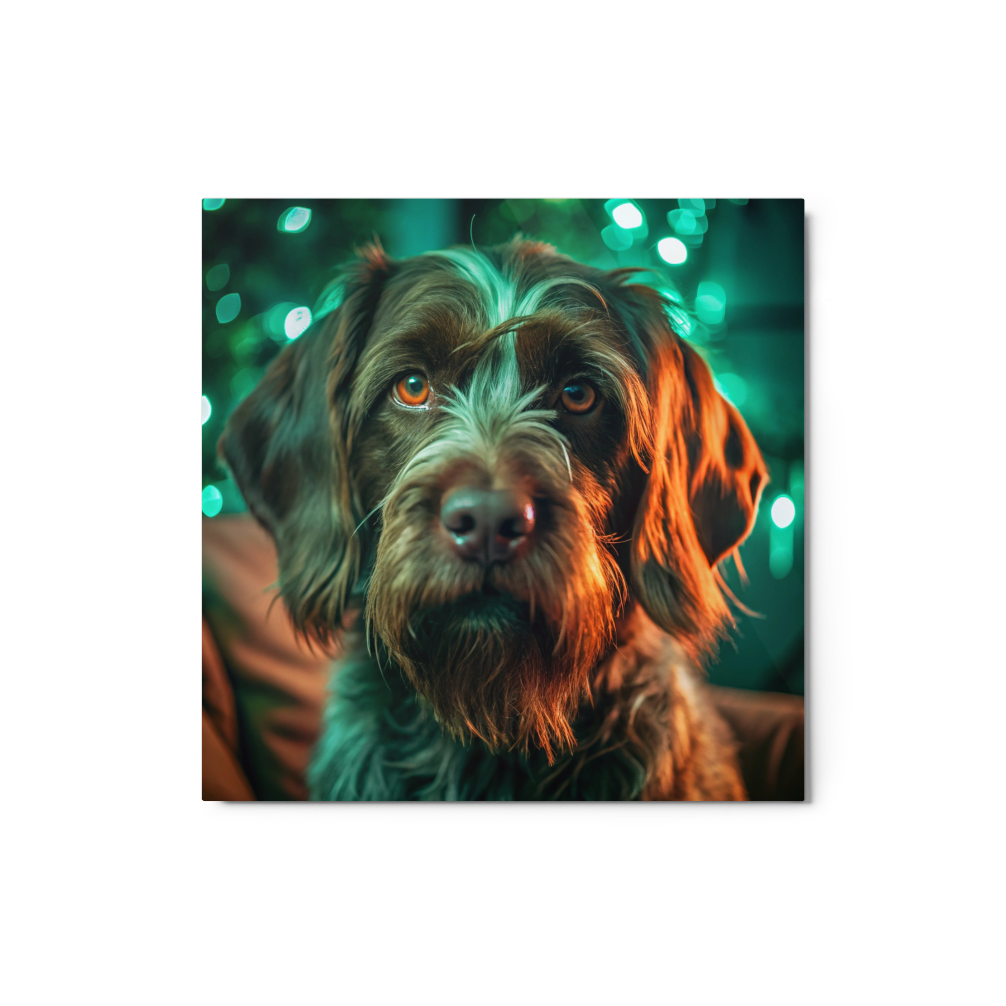 Metal Sketch - Wirehaired Pointing Griffon (Realistic Glow) 12" x 12"