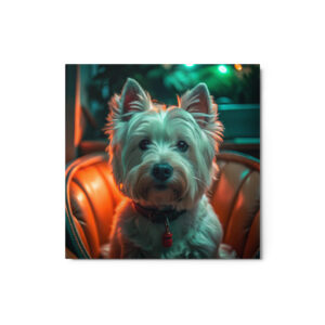 Metal Sketch - West Highland White Terrier (Realistic Glow) 12" x 12"