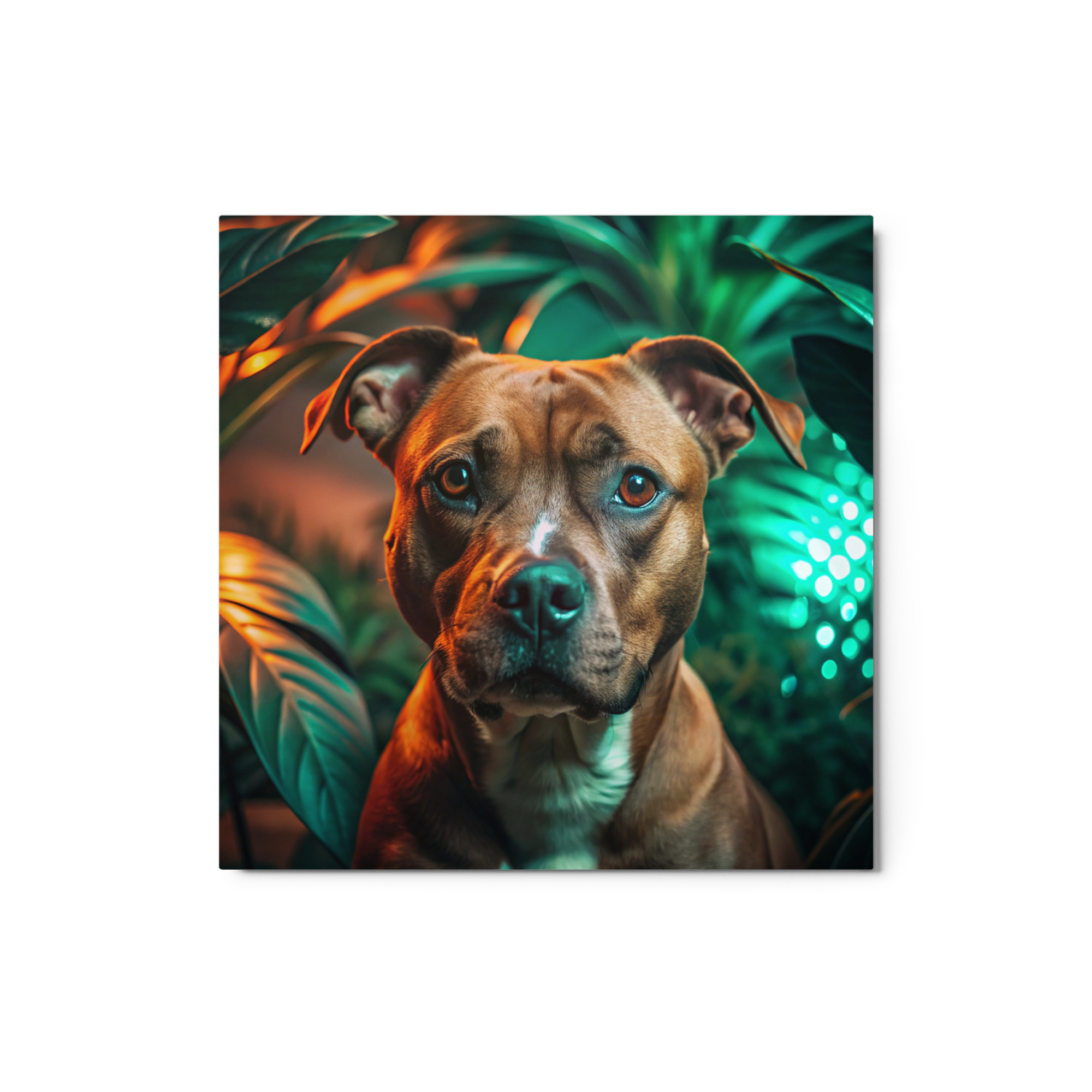 Metal Sketch - Staffordshire Bull Terrier (Realistic Glow) 12" x 12"