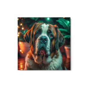Metal Sketch - Saint Bernard (Realistic Glow) 12" x 12"
