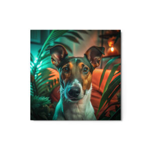 Metal Sketch - Smooth Fox Terrier (Realistic Glow) 12" x 12"