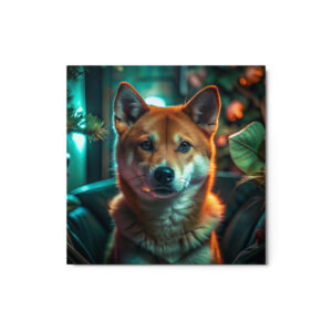 Metal Sketch - Shiba Inu (Realistic Glow) 12" x 12"