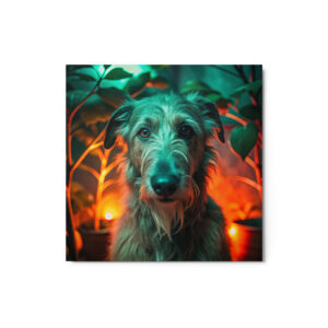 Metal Sketch - Scottish Deerhound (Realistic Glow) 12" x 12"