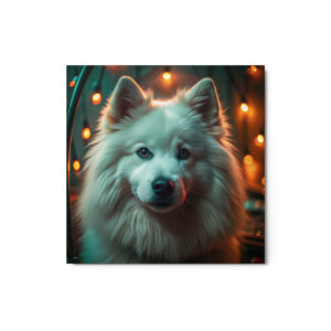 Metal Sketch - Samoyed (Realistic Glow) 12" x 12"