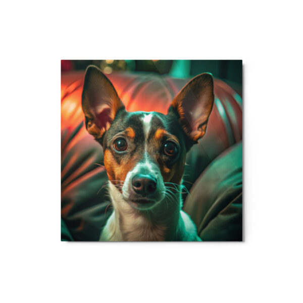 Metal Sketch - Rat Terrier (Realistic Glow) 12" x 12"