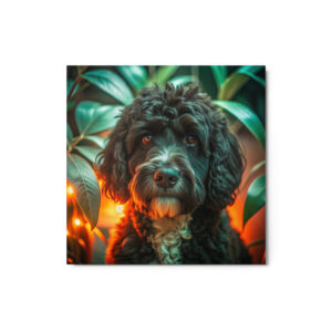 Metal Sketch - Portuguese Water Dog (Realistic Glow) 12" x 12"