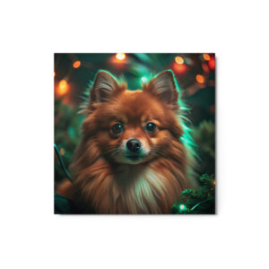 Metal Sketch - Pomeranian (Realistic Glow) 12" x 12"
