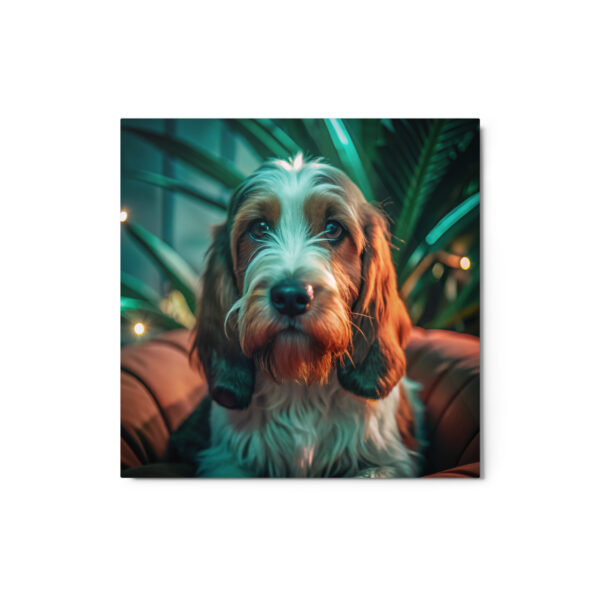 Metal Sketch - Petits Bassets Griffons Vendeen (Realistic Glow) 12" x 12"