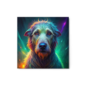 Metal Sketch - Irish Wolfhound (Colorful Glow) 12" x 12"
