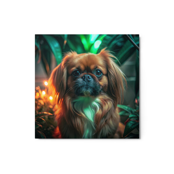 Metal Sketch - Pekingese (Realistic Glow) 12" x 12"