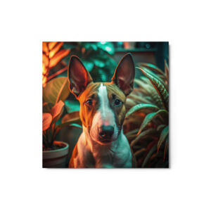 Metal Sketch - Miniature Bull Terrier (Realistic Glow) 12" x 12"