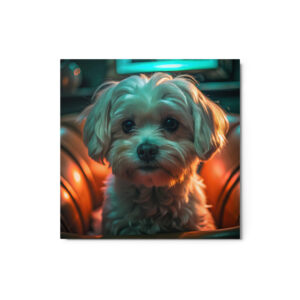 Metal Sketch - Maltese (Realistic Glow) 12" x 12"