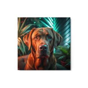 Metal Sketch - Labrador Retriever - Chocolate (Realistic Glow) 12" x 12"