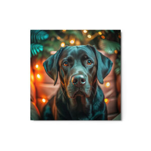 Metal Sketch - Labrador Retriever - Black (Realistic Glow) 12" x 12"