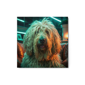 Metal Sketch - Komondor (Realistic Glow) 12" x 12"