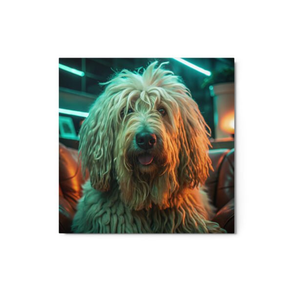 Metal Sketch - Komondor (Realistic Glow) 12" x 12"