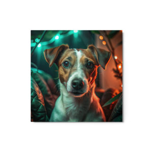 Metal Sketch - Jack Russell Terrier (Realistic Glow) 12" x 12"