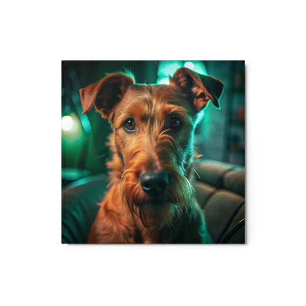 Metal Sketch - Irish Terrier (Realistic Glow) 12" x 12"