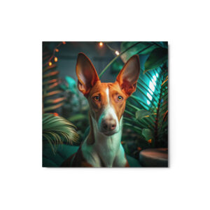 Metal Sketch - Ibizan Hound (Realistic Glow) 12" x 12"