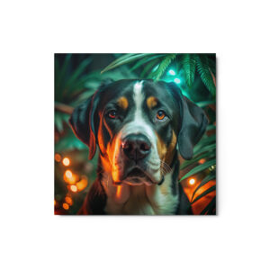 Metal Sketch - Greater Swiss Mountain Dog (Realistic Glow) 12" x 12"
