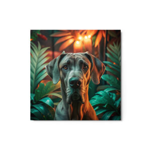 Metal Sketch - Great Dane (Realistic Glow) 12" x 12"