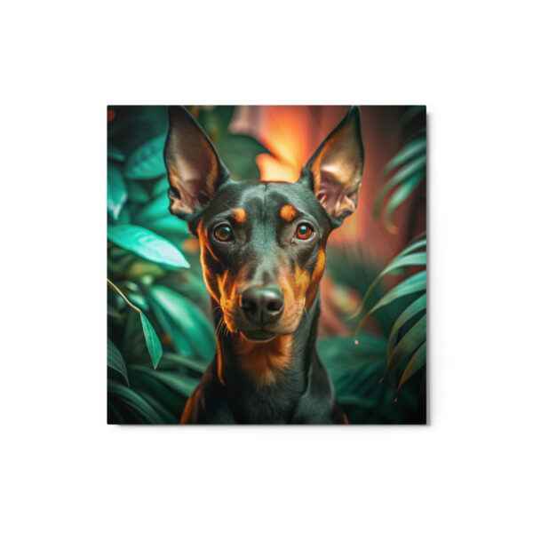 Metal Sketch - German Pinscher (Realistic Glow) 12" x 12"