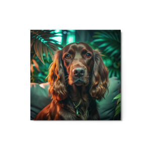 Metal Sketch - Field Spaniel (Realistic Glow) 12" x 12"
