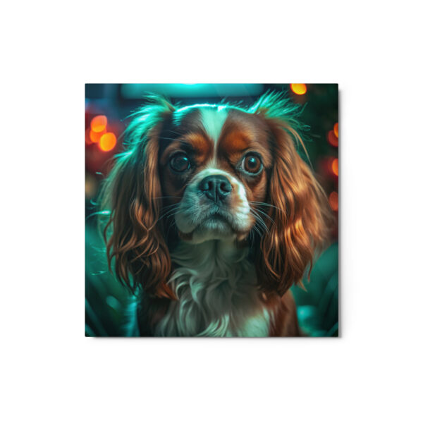 Metal Sketch - English Toy Spaniel (Realistic Glow) 12" x 12"