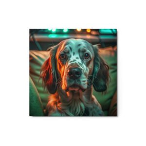 Metal Sketch - English Setter (Realistic Glow) 12" x 12"