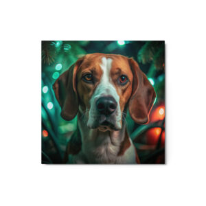 Metal Sketch - English Foxhound (Realistic Glow) 12" x 12"
