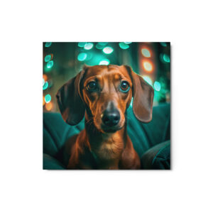 Metal Sketch - Dachshund (Realistic Glow) 12" x 12"