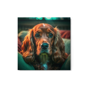 Metal Sketch - Cocker Spaniel (Realistic Glow) 12" x 12"