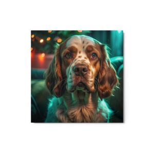 Metal Sketch - Clumber Spaniel (Realistic Glow) 12" x 12"