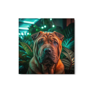 Metal Sketch - Chinese Shar-Pei (Realistic Glow) 12" x 12"
